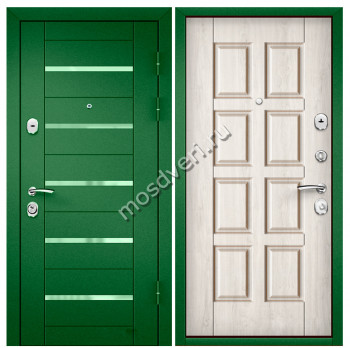 Зеленая входная дверь в квартиру ZVD-04 - купить от производителя Мосдвери Зеленая входная дверь в квартиру ZVD-04
